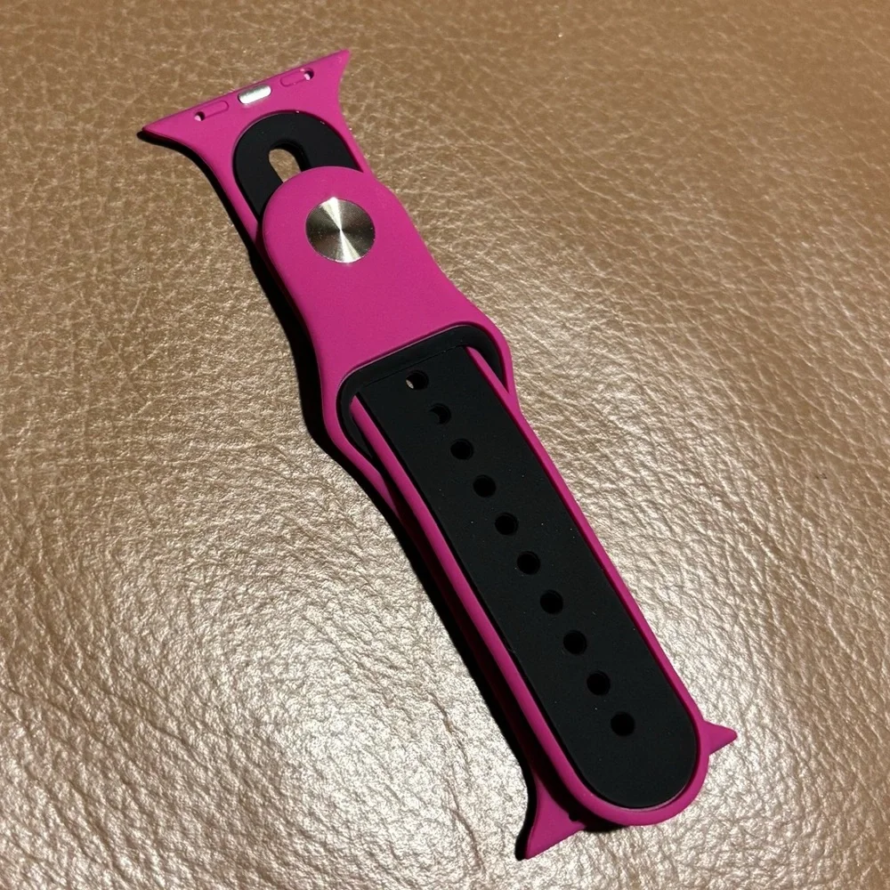🐾 2 Apple Watch Bands - Paw Prints & Magenta 🐾